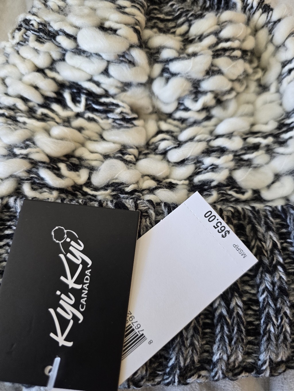Kyi Kyi Knobbly Knit Beanie.Color:Black Multi. — image 3 of 3